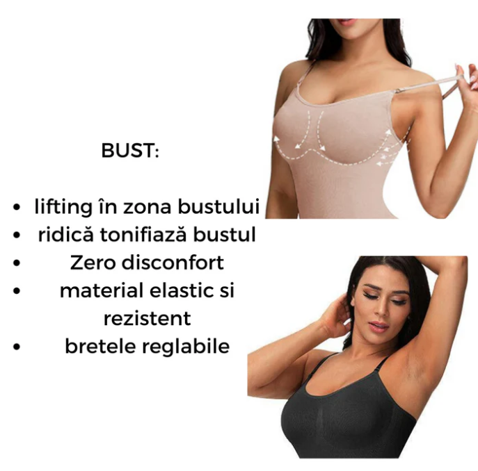 Body Modelator cu Push-Up Bej - imagine 8
